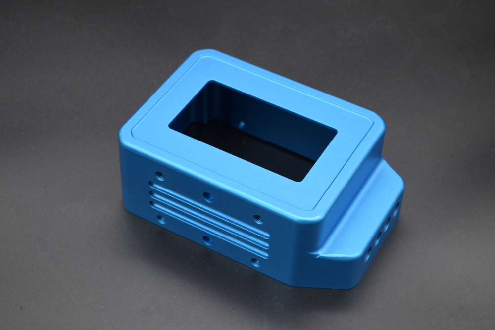 Aluminium soft sulfuric blue anodised enclosure